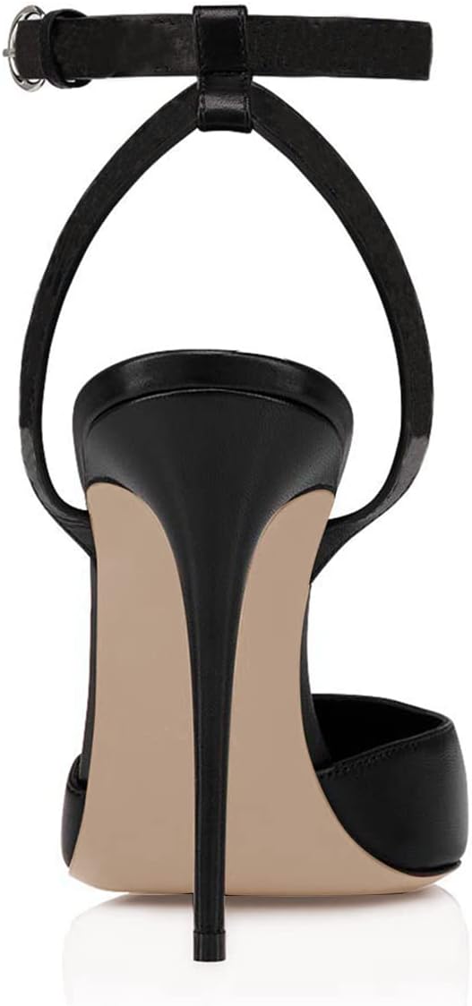 FSJ Women Pencil High Heel Spikes Studded Sandal Slip On D'Orsay Evening Pump Ankle Strap Clear Ballroom Dance Shoe Size 4-15 US - Image 3