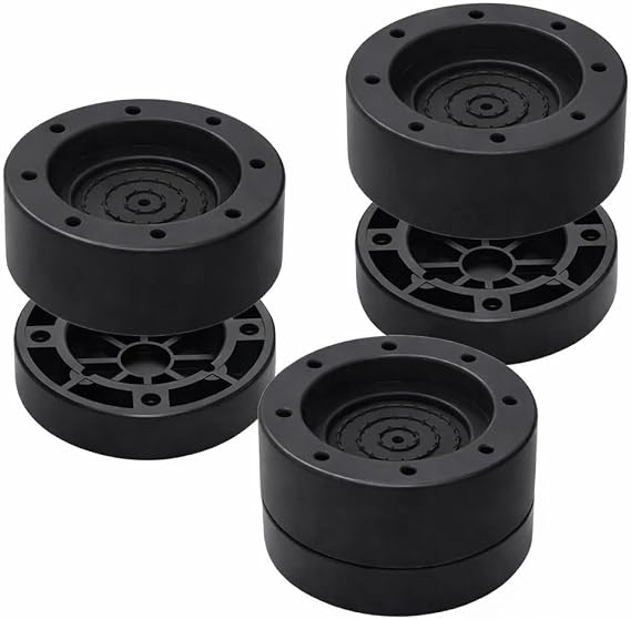 TİNEKE Beyaz Eşya Ayağı Çamaşır Makinesi Mobilya Titreşim Önleyici Kaydırmaz Yükseltici 4 Lü Set SİYAH (8.5 CM) [Enerji Sınıfı A]