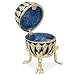 BestPysanky Blue Enamel Jeweled Royal Inspired Metal Easter Egg 3.25 Inches