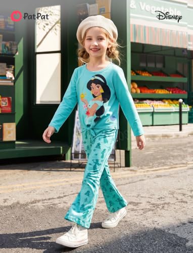 Image of Disney Girls Outfits Long Sleeve Knot Front Shirt Flare Pants 2PC Clothes