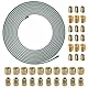 10 m Bremsleitung Ø 4,75mm (3/16) Set mit 6 Stk 4,75mm Bremsleitungsverbinder, 10Pcs M10 Verschraubungen & 10Pcs M10 Verbinder für Bremsleitung Bördel DIN/SAE Kupfer Verkupfertes Stahl Sortiment