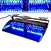 Produktbild T Tocas 16 LED Hohe Intensität Recht Durchsetzung Warnblitzleuchten für Träger Fahrzeug LKW Innen Dach/Dash/Windschutzscheibe, mit Saugnäpfen, Blau
