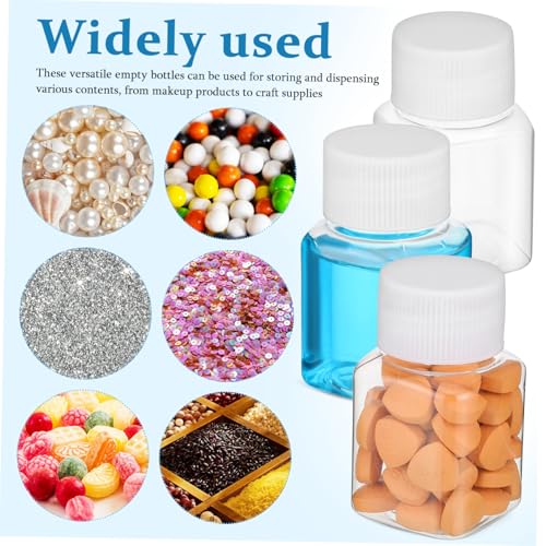 20pcs Refillable Plastic Square Bottles 30ml Travel Containers Screw Caps Empty Portion Bottles for Liquids Makeup and Toiletries Leakproof Storage3