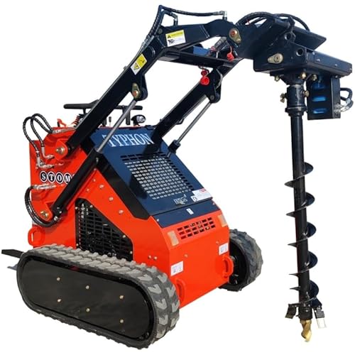 TYPHON Skid Steer Loader Earth Auger Attachment USA – Heavy-Duty Hydraulic Auger with 304mm Diameter, 1200mm Depth, 145rpm Speed for Drilling, Gardening, Tree Planting & Construction