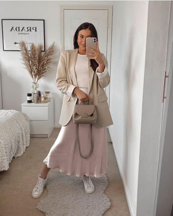 Zeagoo Skirts for Women High Waist Skirt Elegant Midi Skirt Satin - Image 3