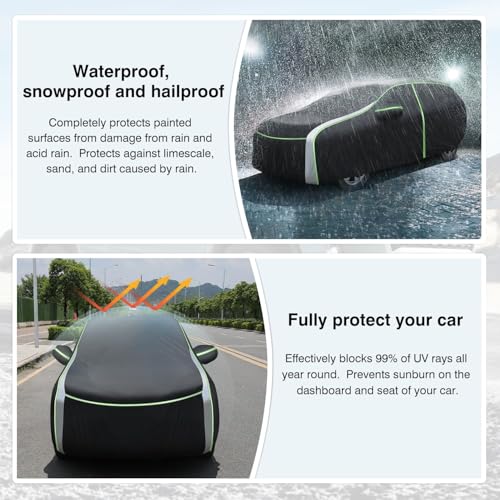 Image of 420d Car Cover for Chevy Equinox /GMC Terrain 2005-2025 2026, All Weather Car Covers for Equinox Accessories, 100% Waterproof with Zipper & Reflective Safety Strips
