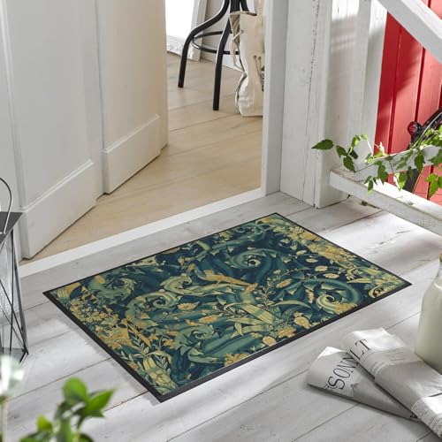 Paillasson Art Deco Floral 75x50cm avec motif baroque abstrait
