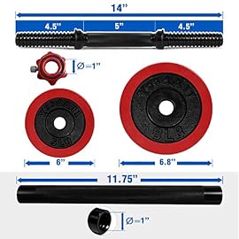 Yes4All Adjustable Cast Iron Dumbbell Sets 40-200LBS with Connector Option Weights Set For Home Gym, Strength Training, Full Body Workout, and Muscle Building Men Women