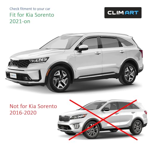 Image of CLIM ART in-Channel Incredibly Durable Rain Guards for Kia Sorento 2021-2026, Original Window Deflectors, Vent Window Visors, Vent Deflector, 4 pcs. - 621428