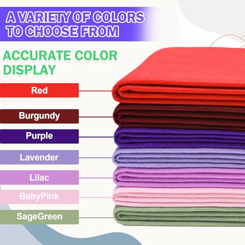 Image of XSEINO Lavender Large Felt Fabric 36 inch X 36 inch(1 Square Yard), 1.4 mm Thick Soft Felt Fabric Sheet for Crafts, Purple Series Colors Soft Nonwoven Fabric, Fit for Decoration, Sewing, DIY Crafts