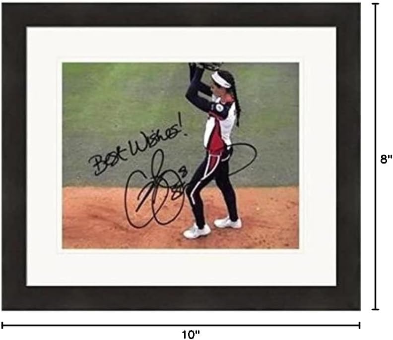 Autograph Warehouse 454842 8 x 10 in. Cat Osterman Autographed Photo No. SC7 Matted & Framed for Softball Team USA Woman