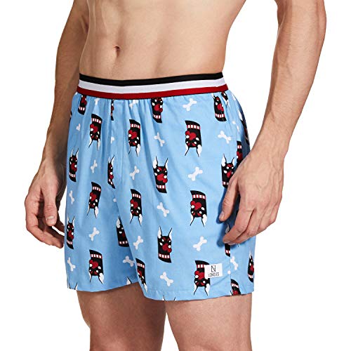 Image of Longies Men's Regular Outer Elastic Boxers (LGOBOXP2006 Blue,Black2006 2XL)