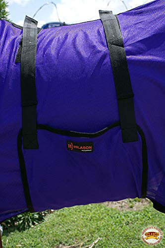 Image of HILASON Horse Fly Sheet UV Protect Breathable Mesh Bug Mosquito Spring | Summer Horse Rug | Fly Rug