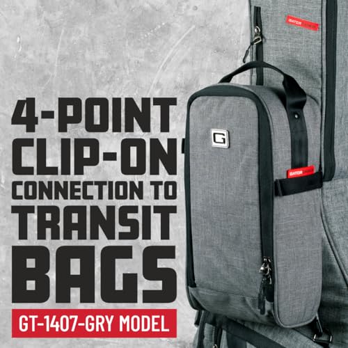 Image of Gator Cases Transit Series Deluxe Add-On Accessory Gear Bag, 14 inch x 7 inch - Grey (GT-1407-GRY)