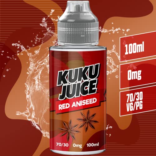 100ml-Red-Aniseed-E-Liquid-70VG30PG-Vape-ELiquid-Vaping-No-Zero-Nicotine-0mg-120ml-Bottle-Short-Fill-Kuku-Juice-E-Liquid