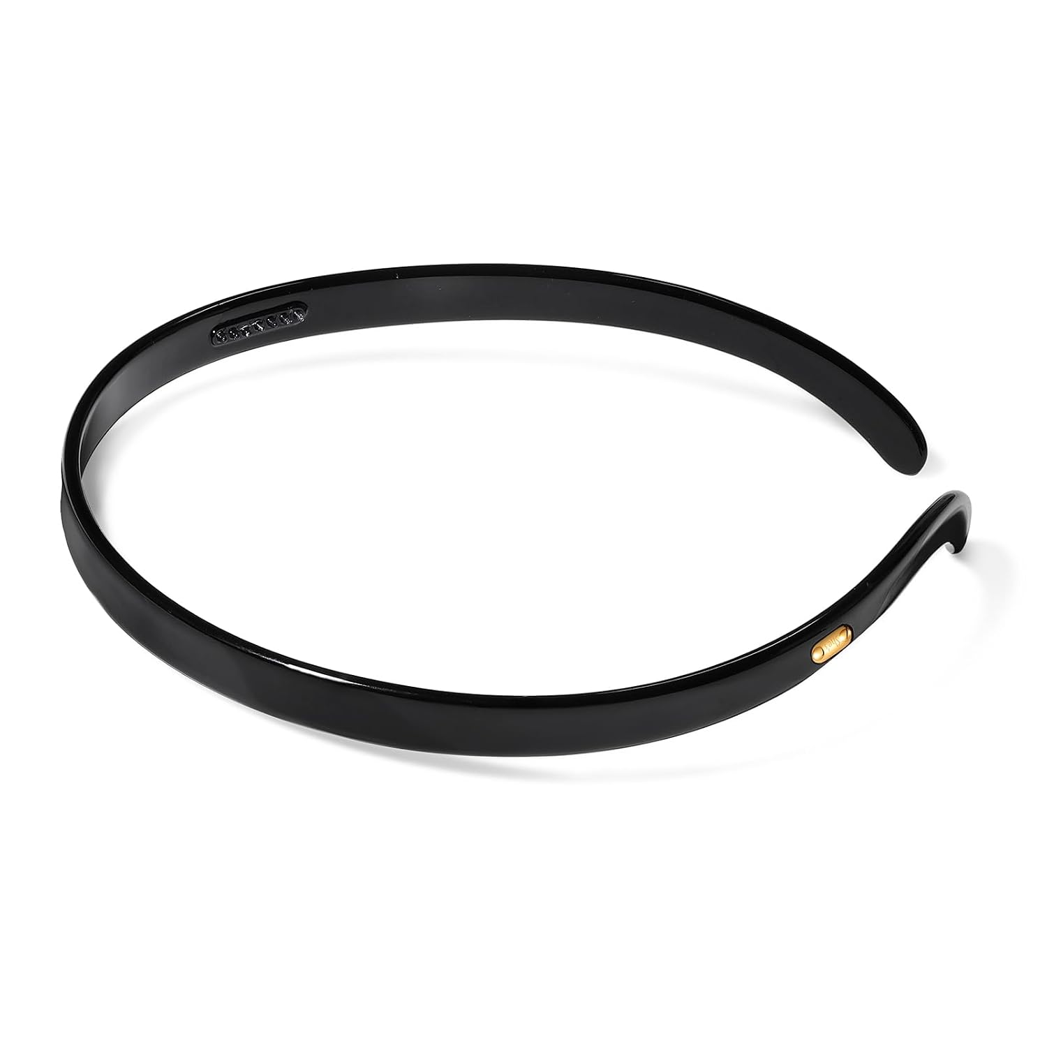 Thin Acetate Resin Hair Band for Eyewear, Non Slip Headbands for Women, Lightweight and Stylish Design, Ideal Gift for Daily or Formal Looks (Black, 4.5" x 0.4")