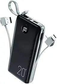 Power Bank Carregador Portátil 20.000mAh Digital compatível com iPhone, Samsung, Motorola, Nokia, Asus e Xiaomi Universal Celular Power Bank 3em1-Vende Mais (Preto/Cinza)