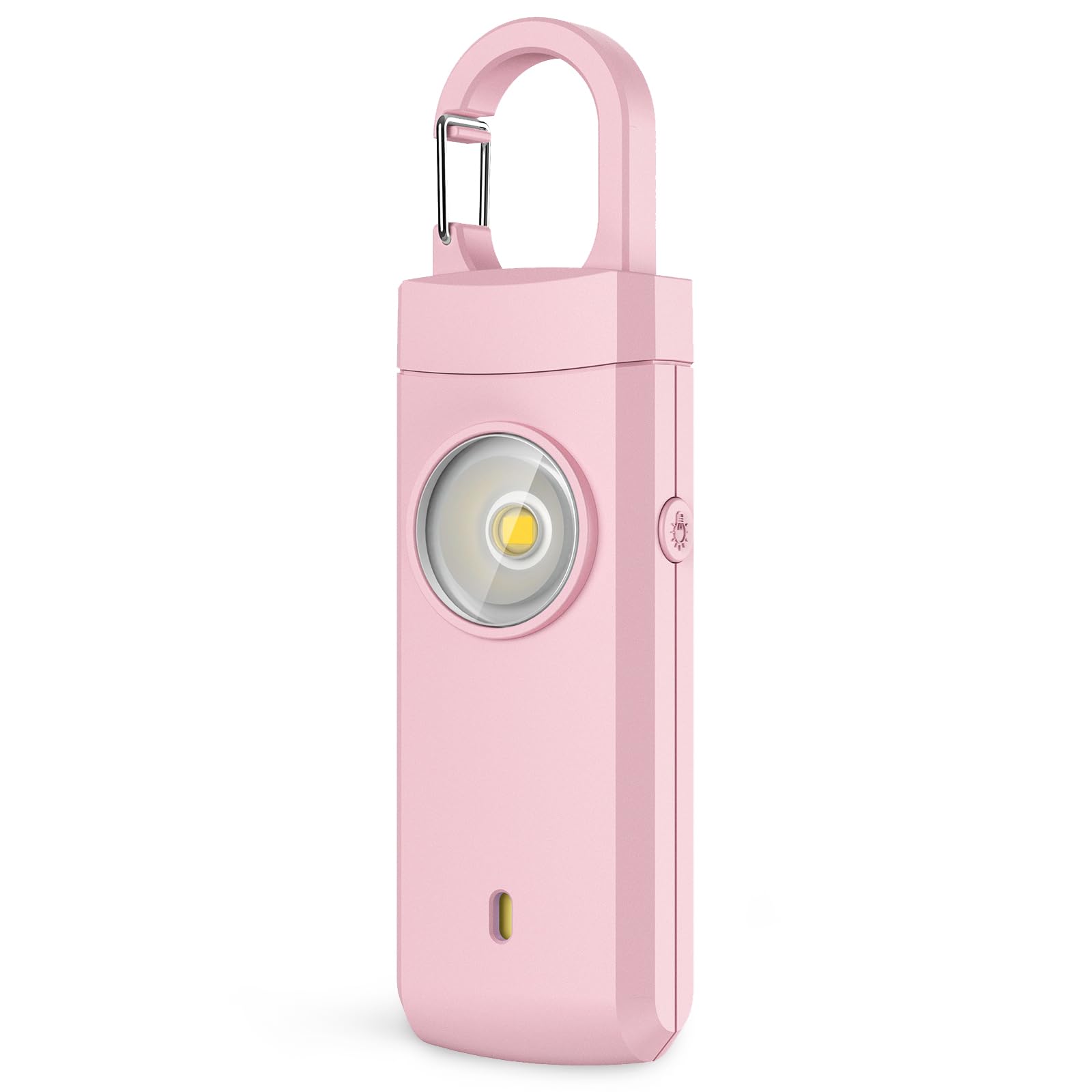 Alarmes personnelles rechargeables pour femme – Cadeaux de Noël et d'anniversaire pour femme, adolescente, fille, porte-clés de sécurité, sirène d'alarme, essentiels de voyage (rose)