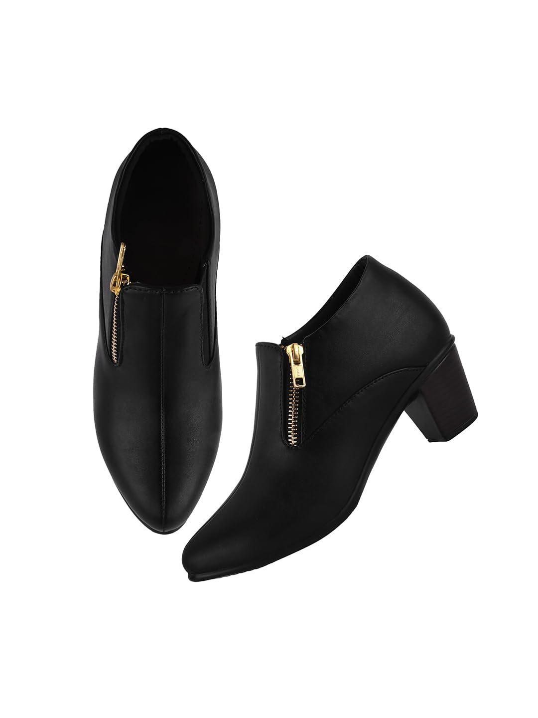 Latest and Stylish Block Heel Fashionable Ankle Boots with Zip Look for Womens and Girls