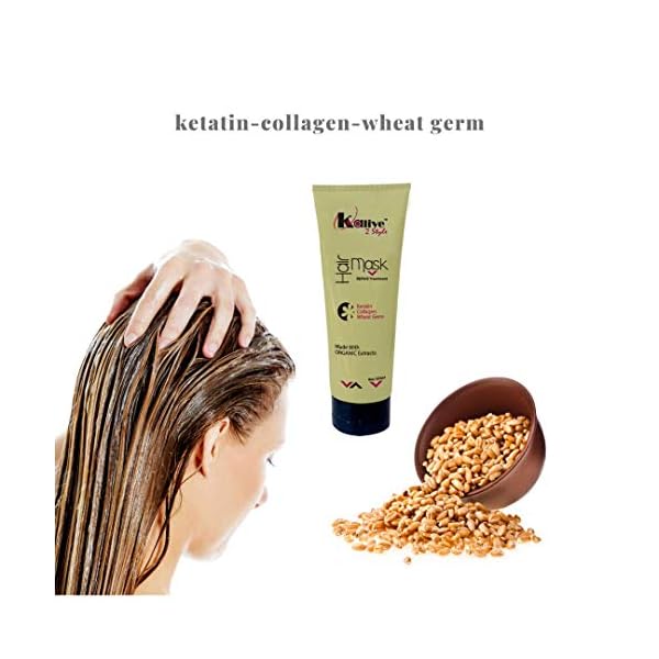 Kalive-2Style-Hair-Mask-8-Oz-Repair-Hydrate-Deep-Moisturizer-Conditioner-for-Dry-Damaged-Hair-Made-with-Keratin-Collagen-and-Wheat-Germ KALIVE Hair Mask for Deep Hydration & Repair - 8 oz. Keratin, Collagen & Wheat Germ - Hair Care Products for Dry, Damaged Hair.