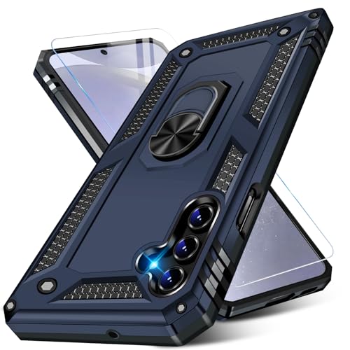 Image of for Samsung Galaxy S24 Case with Screen Protector, Military Grade Rugged Shockproof Heavy Duty Galaxy S24 5G Protective Cover for Samsung S24 5G Magnetic Ring Kickstand Phone Case (Blue)