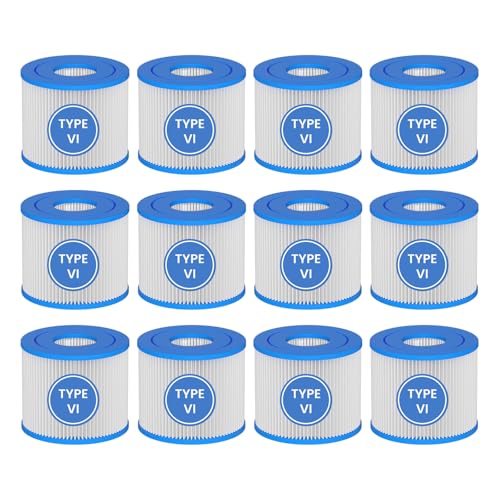 Nayoku Type Hot Tub Spa Filter Replacement Compatible with Lay-Z-Spa Coleman SaluSpa 90352E 58323 90427E Inflatable Hot Tub Swimming Pool Pump Filter Type Cartridge 12 Pack