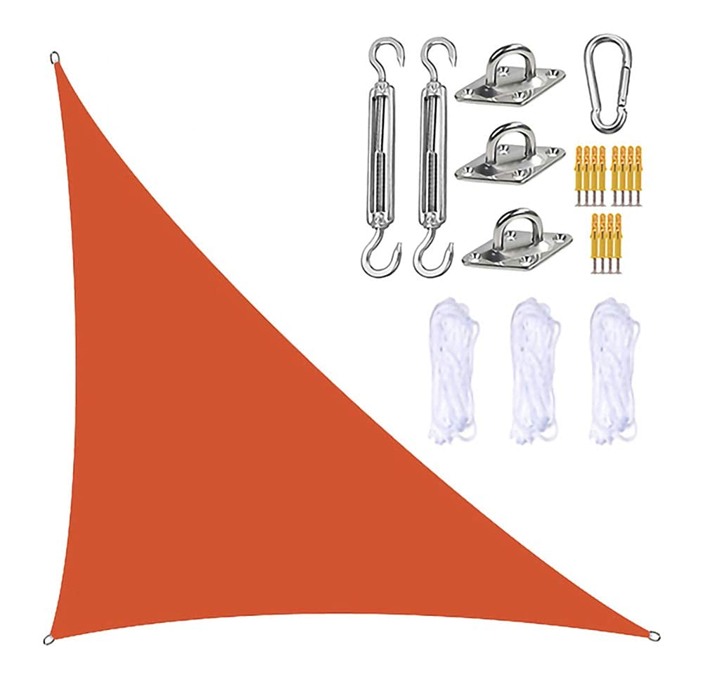 Trójkątny żagiel przeciwsłoneczny, parasol przeciwsłoneczny 13 x 13 x 19 stóp z zestawem osprzętu, 3 liny, wodoodporny, blokujący promieniowanie UV, parasol przeciwsłoneczny na patio