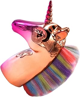 Powder Makeup Brush with Colorful Bristles an...