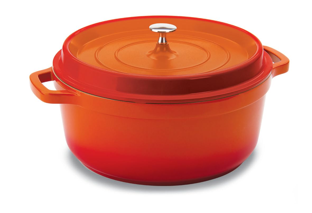 PA9000-28L Round Casserole Dutch Oven 6 qts Cast Aluminum with Nonstick Ceramic Interior - Induction Stove Plate
