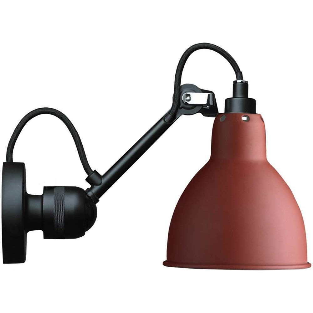 Applique Murale Tête Réglable E14, Angle Bras Articulé Lampe Murale Industrielle Fer Forgé Abat-jour Lampe de Chevet Pivotant Lampe de Mur Lumière pour Maison Couloir Salon Chambre Lecture,Rouge