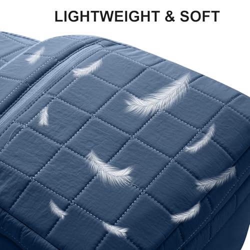 Image of kadilong Quilted Travel College Laptop Backpack for Women,Daypack Bookbag for School Teen Girls Mochilas Mujer,InkBlue