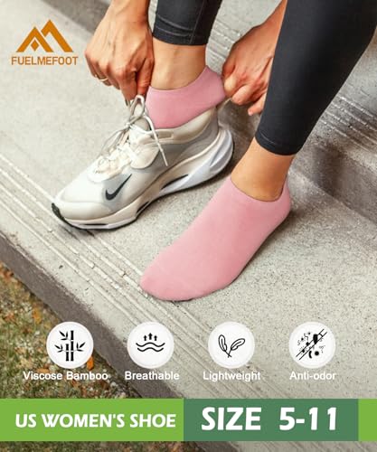 FuelMeFoot 7 Pairs Ankle Socks for Women Viscose Bamboo No Show Socks Classic Low Cut Casual Socks for Running, Athletic4