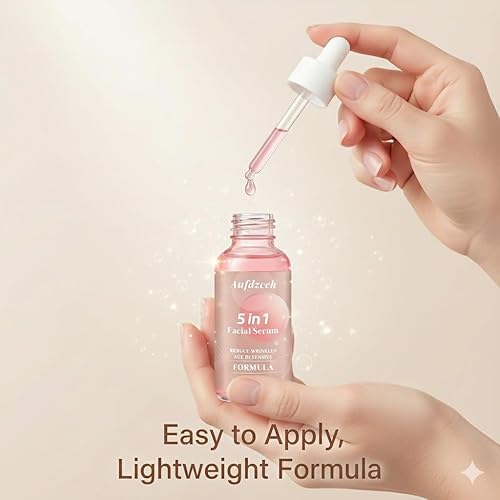 Miniatura 5 de Suero facial hidratante e iluminador 5 en 1 con vitamina C, ácido hialurónico, niacinamida y colágeno, suero facial ligero para una piel hidratante