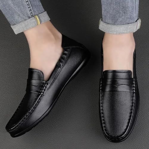 YZABEL Men's Slip-On Leather New Oxford Shoes Business Casual Formal Shoes Office Work Low Top Dress Shoes Plus Size Casual Business Pointed Toe Suit Shoes2
