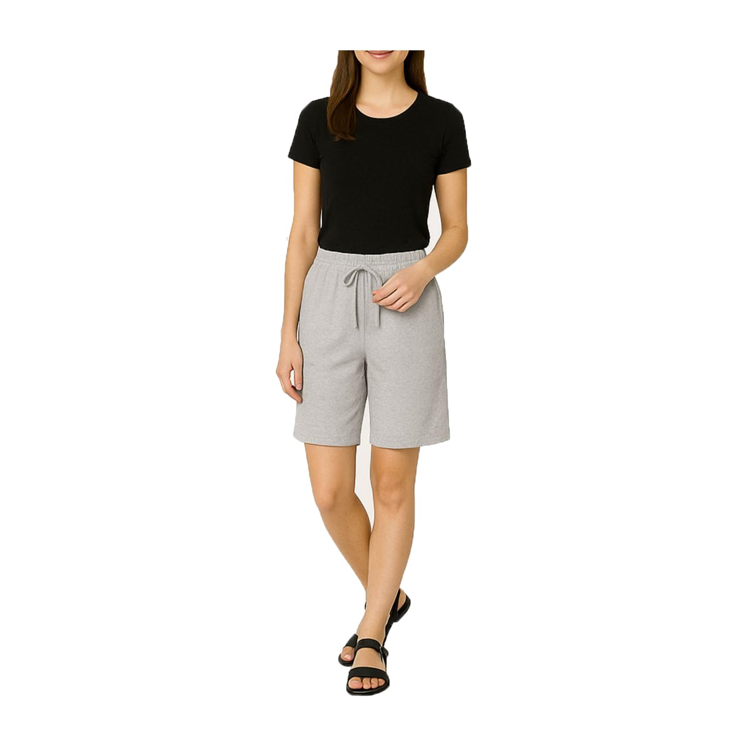 Womens Casual Plain Yoga and Gem Shorts for Women Grey Single Pack-picture-30