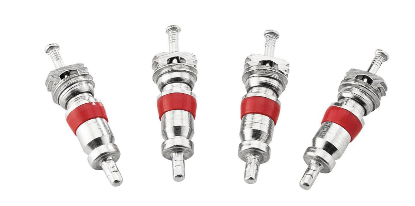 MADDOX 4-Way Valve Stem Core Tool – Multi-Function Tire Valve Repair Tool with 4 Replacement Cores – Ideal for Cars, Bikes, Motorcycles, and AC Units