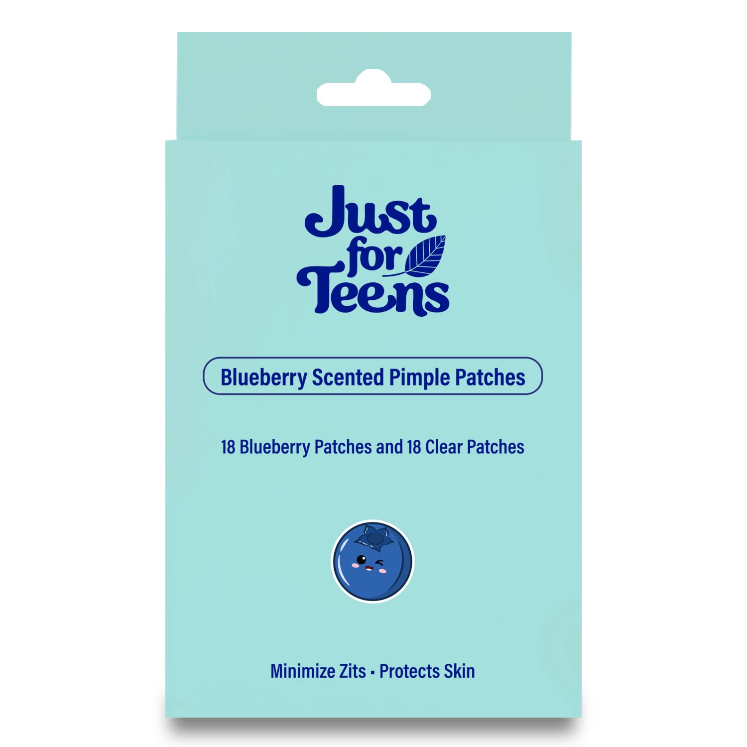 Blueberry Scented Pimple Patches 36 Count 18 Blueberry Shape and 18 Clear patches Minimizes Zits