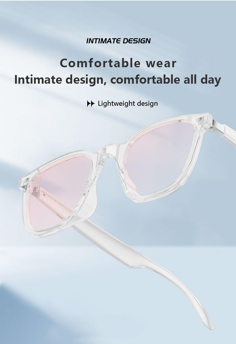 Gafas inteligentes con cámara de 1080p 8MP, control de voz, asistente de IA, reconocimiento de objetos, para vlogging, conferencias y grabación de vídeo (rosa)