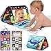 URMYWO Baby Spielzeug ab 3 Monate, babyspiegel mit Knisterbuch, Schwarz Weiss bauchlage Spielzeug Baby 0 3 6 9 Monate, kontrastbuch, Geschenk für Neugeborene Weihnachten Jungen Mädchen