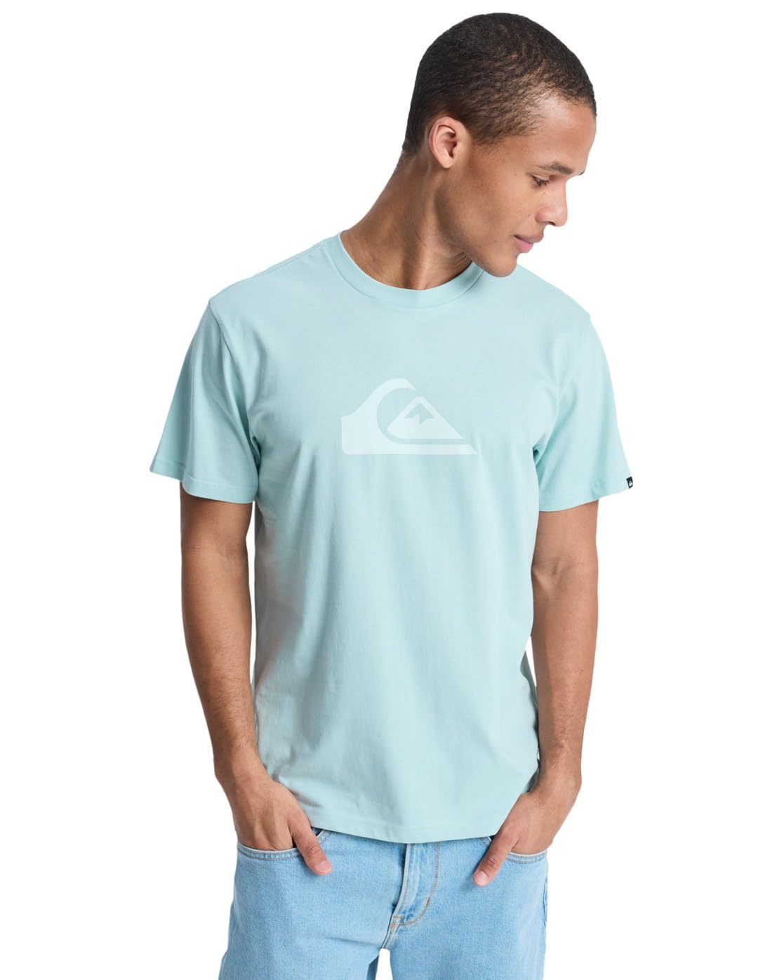 Quiksilver Short Sleeve T-Shirt EV COMP Logo SS Mens Blue