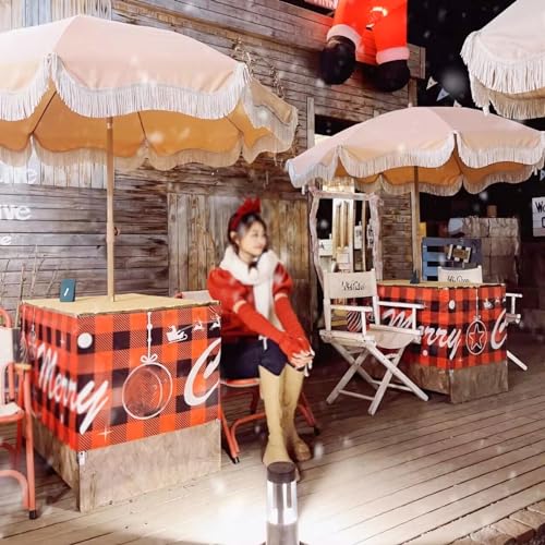 Brown 8 Ribs Beach Umbrellas with Fringe 1.8m Tilt Patio Umbrellas Sun Protection Portable Outdoor Holiday Umbrella UV50+ Table Umbrella for Outside Pool Garden Backyard Adjustable Heights - Image 3