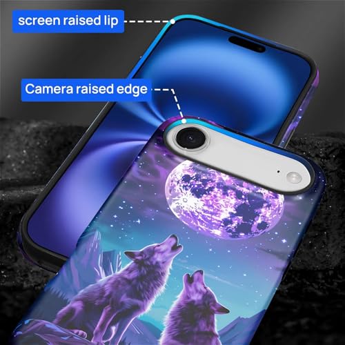 Coque PT 17 A silicone liquide antichoc, protection mobile imprimé loup - 5