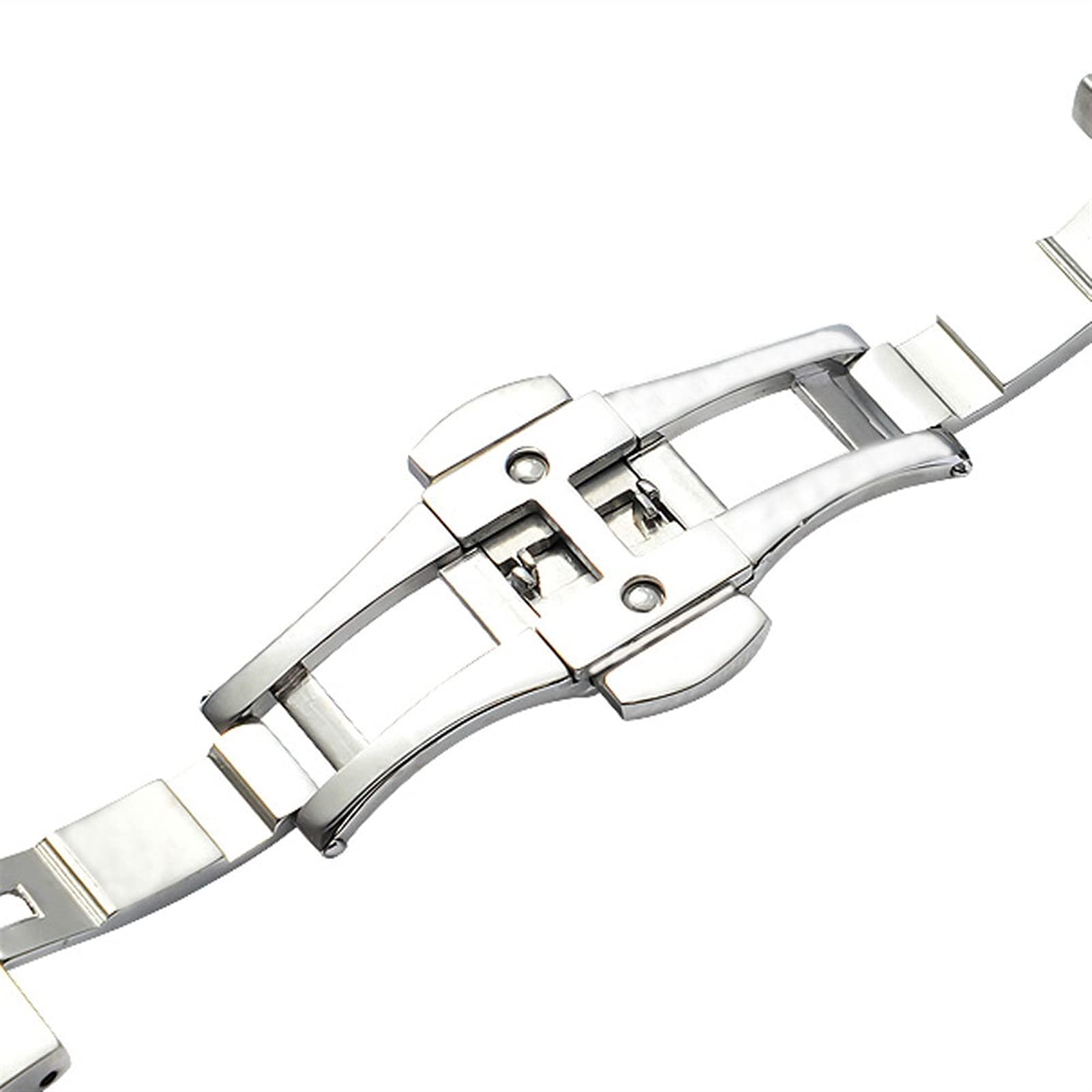 Correa de Reloj de Metal de Acero Inoxidable sólido Compatible con Pulsera de Repuesto para Hombre de liberación rápida de 18 mm a 28 mm
