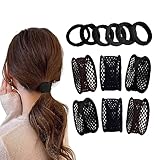 ヘアゴム 跡がつかないヘアゴム おしゃれ 6本セット 黒 髪ゴム 韓国風 髪 ゴム 髪留め ヘアゴム 高弾性 ゴム 無地 かわいい 髪ゴム 跡がつかない 韓国風髪ゴム ヘアアクセサリー 大人 通勤 通学 日常 エレガント レディース Topatrol (黒)