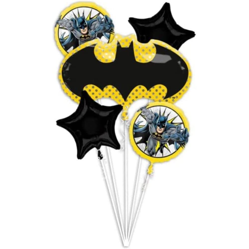 amscan 4071601 - Bqt: Batman Birthday Party 5 Piece Foil Balloon Bouquet P75