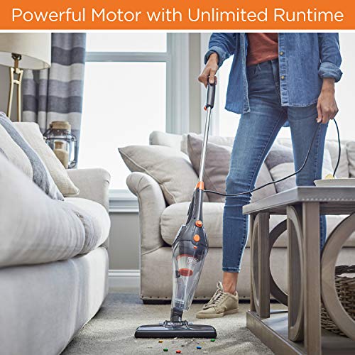 Black+Decker 3-In-1 Upright, Stick & Handheld Vacuum Cleaner With Washable Hepa Filter, Powerful Corded 480-Watt Motor, Ultra Lightweight With Crevice Tool & Small Brush Attachments, Gray (Bdxhhv005G) #TOP3