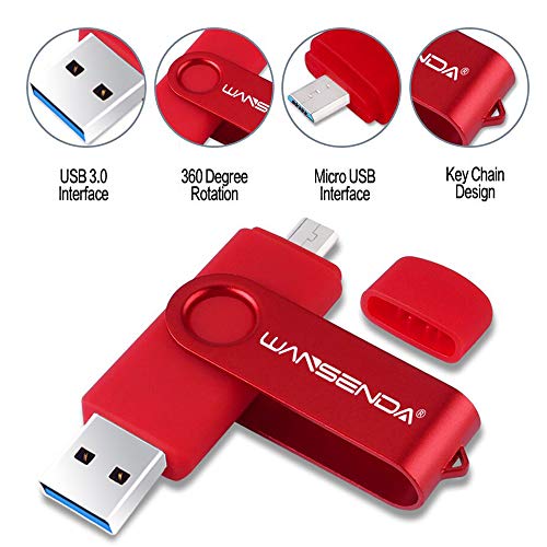 128GB OTG USB Flash Drive for PC/Tablet/Mac/Micro Port Android Phone Samsung Galaxy S7/S6/S5/S4/S3
