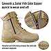QUNLON Men's Tactical Military Boots Side Zipper Lightweight 8'' Army Combat Motorcycle Boots for Duty Work Sand-10.5US