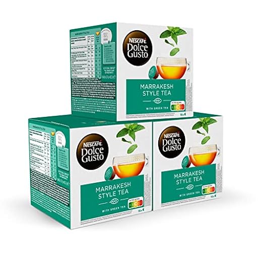 NESCAFÉ Dolce Gusto Té Marrakesh - Cápsulas de Café, 48 Cápsulas (3 x 16) - Té verde de menta - Originales para cafeteras Dolce Gusto | Ya disponible en tu tienda friki favorita! En mundofriki.es!