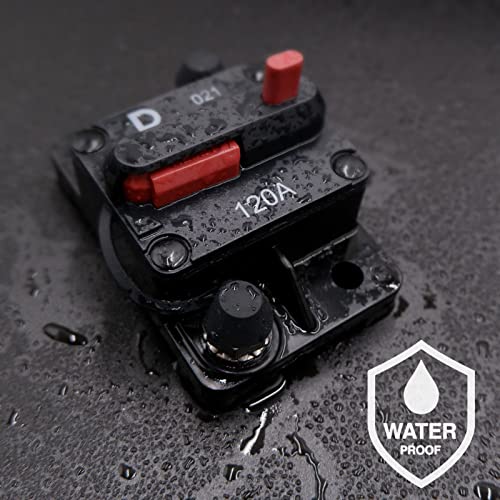 Parts Ptt 25 Amp / 48Vdc,Waterproof Ip67 Circuit Breakers Manual Reset Extended Surface Diagonal Stud Mount 1/4" For Marine Rv Truck Boat Marin Rv Caravan Battery Motor Trailer Bus #TOP4